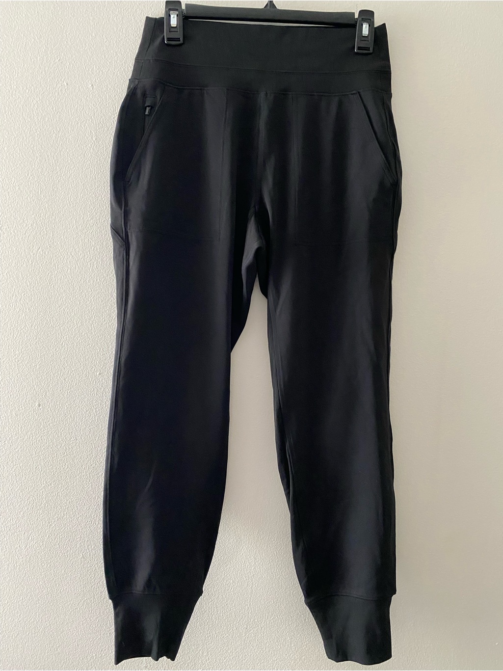 Athleta Women’s Black Jogger Pants High Rise 5 Pockets Zip Details Size S